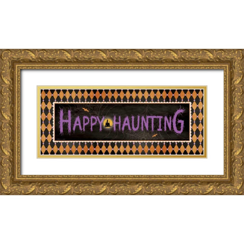 Happy Haunting Gold Ornate Wood Framed Art Print with Double Matting by Marrott, Stephanie
