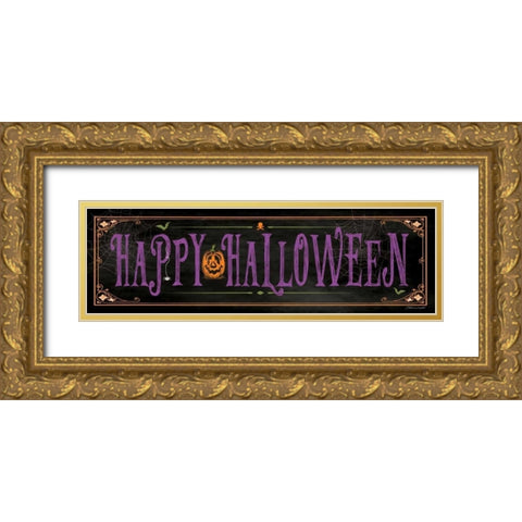 Happy Halloween III Gold Ornate Wood Framed Art Print with Double Matting by Marrott, Stephanie