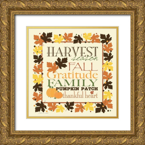 Harvest Season Gold Ornate Wood Framed Art Print with Double Matting by Marrott, Stephanie