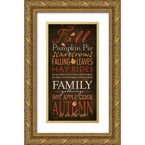 Fall Gold Ornate Wood Framed Art Print with Double Matting by Marrott, Stephanie