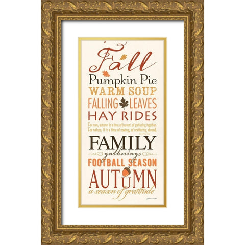 Fall Gold Ornate Wood Framed Art Print with Double Matting by Marrott, Stephanie
