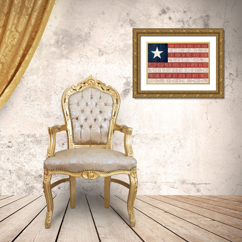 States Gold Ornate Wood Framed Art Print with Double Matting by Marrott, Stephanie