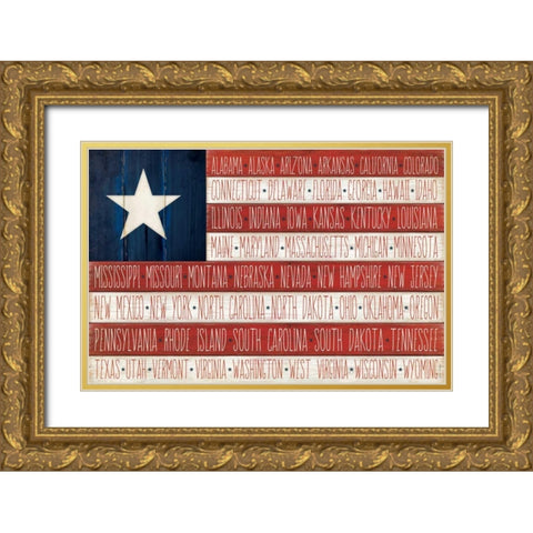 States Gold Ornate Wood Framed Art Print with Double Matting by Marrott, Stephanie