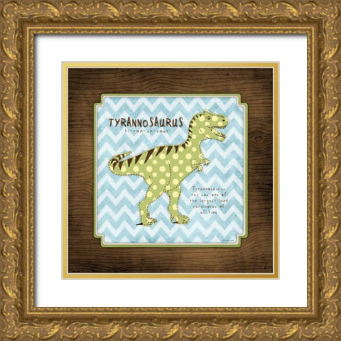 Tyrannosaurus Gold Ornate Wood Framed Art Print with Double Matting by Marrott, Stephanie