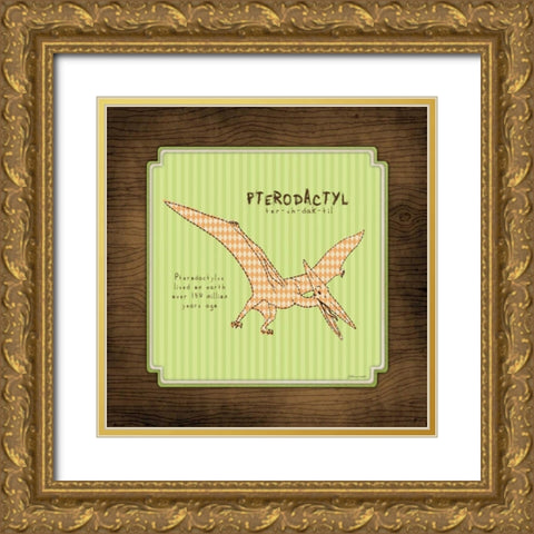 Pterodactl Gold Ornate Wood Framed Art Print with Double Matting by Marrott, Stephanie