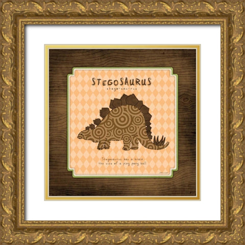 Stegosaurus Gold Ornate Wood Framed Art Print with Double Matting by Marrott, Stephanie