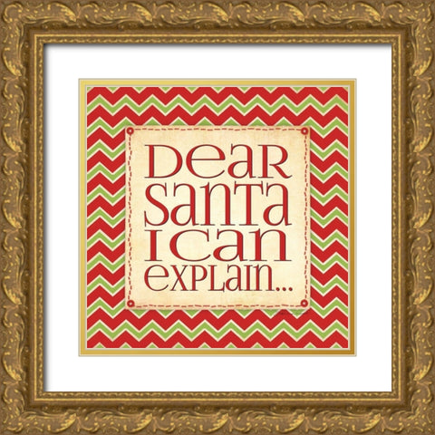 Dear Santa Gold Ornate Wood Framed Art Print with Double Matting by Marrott, Stephanie