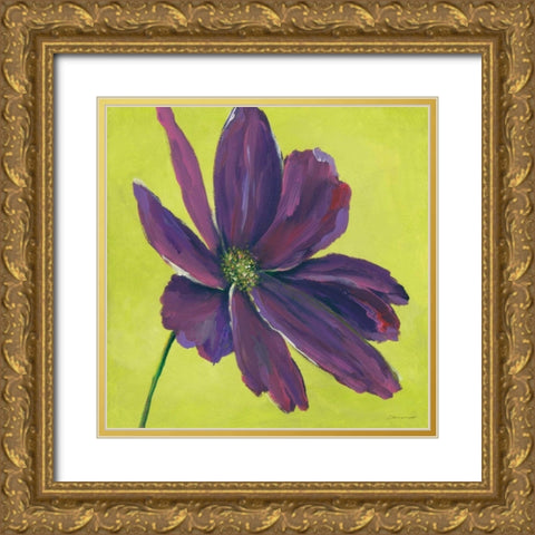 Purple Blooming IV Gold Ornate Wood Framed Art Print with Double Matting by Marrott, Stephanie