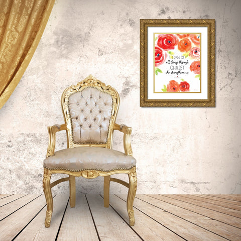 I Can Do Gold Ornate Wood Framed Art Print with Double Matting by Marrott, Stephanie