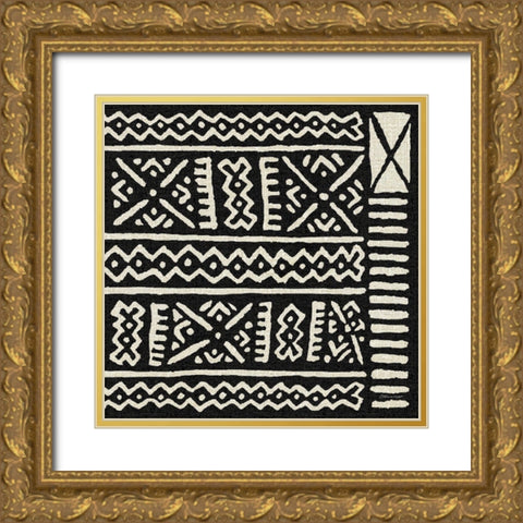 Mud Cloth II Gold Ornate Wood Framed Art Print with Double Matting by Marrott, Stephanie