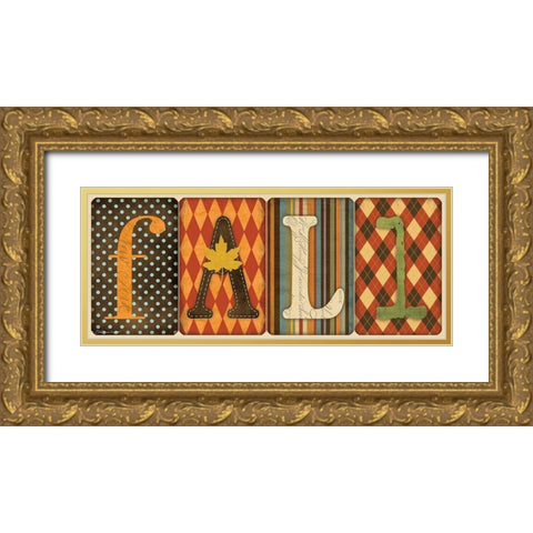 Fall Gold Ornate Wood Framed Art Print with Double Matting by Marrott, Stephanie