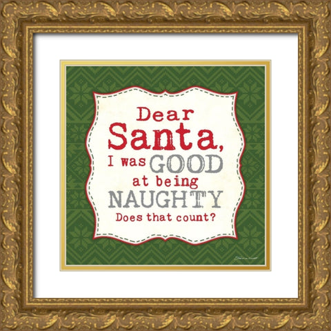 Dear Santa Gold Ornate Wood Framed Art Print with Double Matting by Marrott, Stephanie