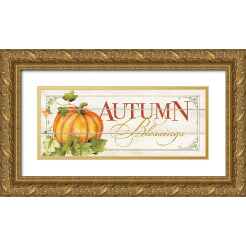 Autumn Blessings Gold Ornate Wood Framed Art Print with Double Matting by Marrott, Stephanie