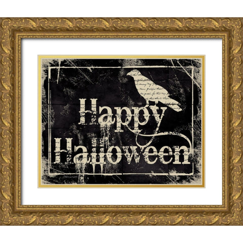 Halloween Gold Ornate Wood Framed Art Print with Double Matting by Marrott, Stephanie