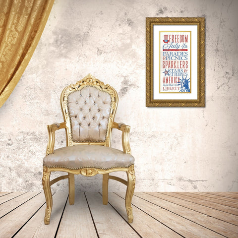 Patriotic Rules Gold Ornate Wood Framed Art Print with Double Matting by Marrott, Stephanie
