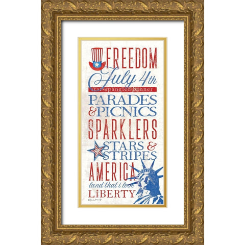 Patriotic Rules Gold Ornate Wood Framed Art Print with Double Matting by Marrott, Stephanie