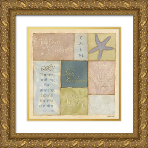 Calm Panel Gold Ornate Wood Framed Art Print with Double Matting by Marrott, Stephanie