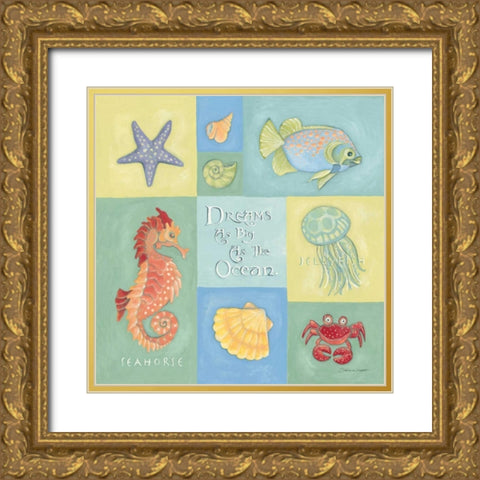 Dreams as Big as the Ocean Gold Ornate Wood Framed Art Print with Double Matting by Marrott, Stephanie