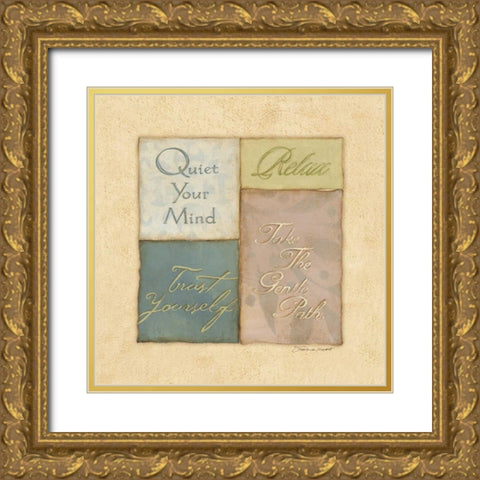 Relax Gold Ornate Wood Framed Art Print with Double Matting by Marrott, Stephanie
