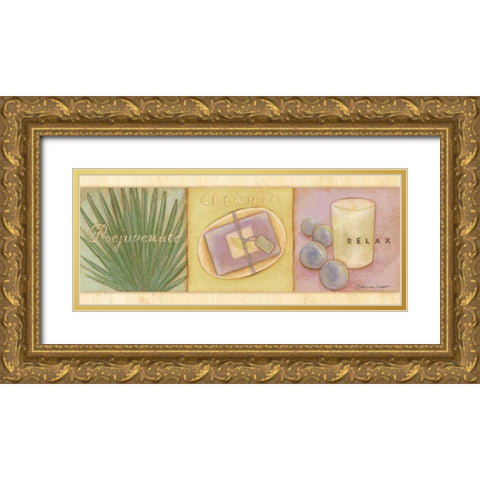 Rejuvenate Cleanse Relax Gold Ornate Wood Framed Art Print with Double Matting by Marrott, Stephanie