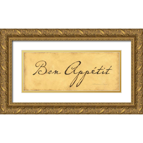 Bon Appetit Gold Ornate Wood Framed Art Print with Double Matting by Marrott, Stephanie