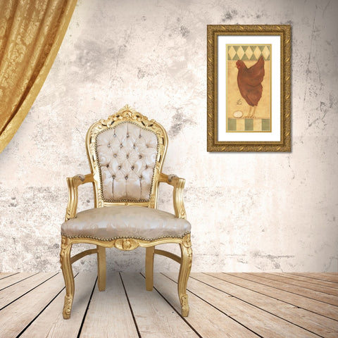 La Poule Gold Ornate Wood Framed Art Print with Double Matting by Marrott, Stephanie