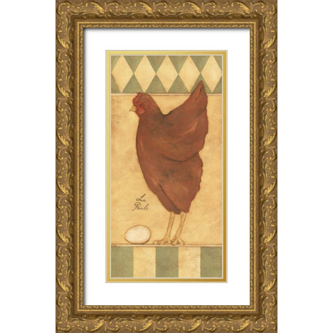 La Poule Gold Ornate Wood Framed Art Print with Double Matting by Marrott, Stephanie