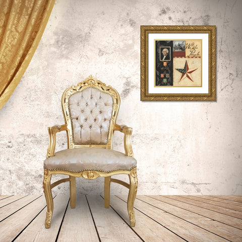 We the People Gold Ornate Wood Framed Art Print with Double Matting by Marrott, Stephanie