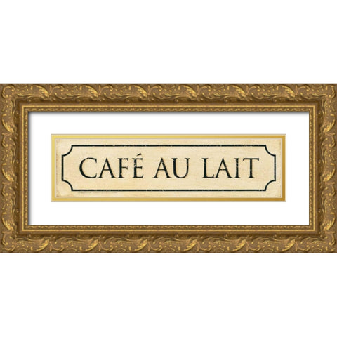 Cafe Au Lait Gold Ornate Wood Framed Art Print with Double Matting by Marrott, Stephanie