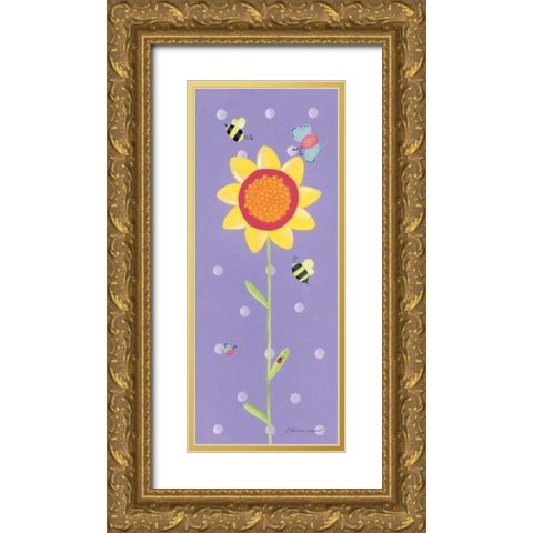 Flower and Friends Gold Ornate Wood Framed Art Print with Double Matting by Marrott, Stephanie