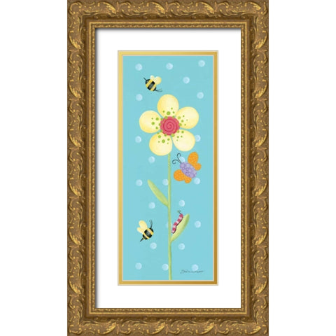 Flower and Friends Gold Ornate Wood Framed Art Print with Double Matting by Marrott, Stephanie