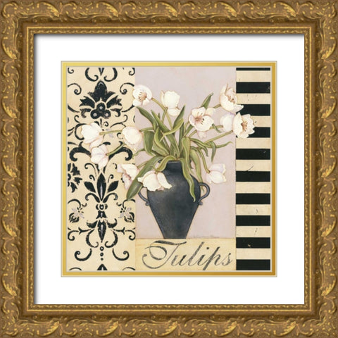 Tulips Gold Ornate Wood Framed Art Print with Double Matting by Marrott, Stephanie