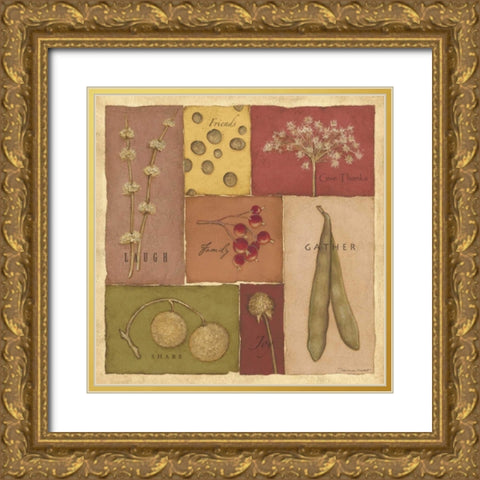 Give Thanks Gold Ornate Wood Framed Art Print with Double Matting by Marrott, Stephanie