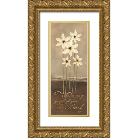 Heart Gold Ornate Wood Framed Art Print with Double Matting by Marrott, Stephanie