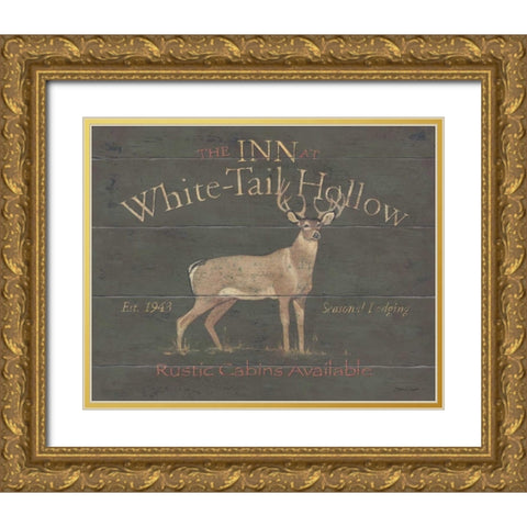 White Tail Hollow Gold Ornate Wood Framed Art Print with Double Matting by Marrott, Stephanie