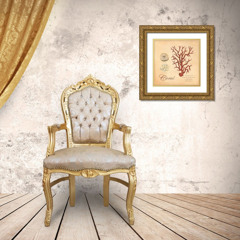 Coral Gold Ornate Wood Framed Art Print with Double Matting by Marrott, Stephanie
