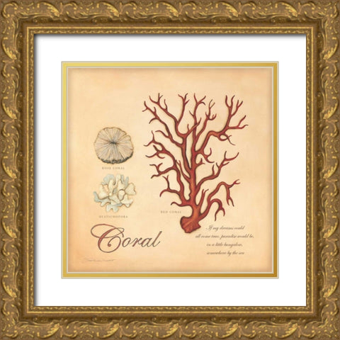 Coral Gold Ornate Wood Framed Art Print with Double Matting by Marrott, Stephanie