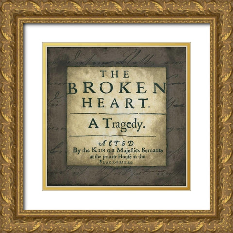 Broken Heart Gold Ornate Wood Framed Art Print with Double Matting by Marrott, Stephanie