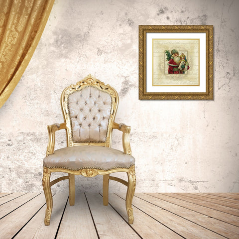 Pere Noel Gold Ornate Wood Framed Art Print with Double Matting by Marrott, Stephanie