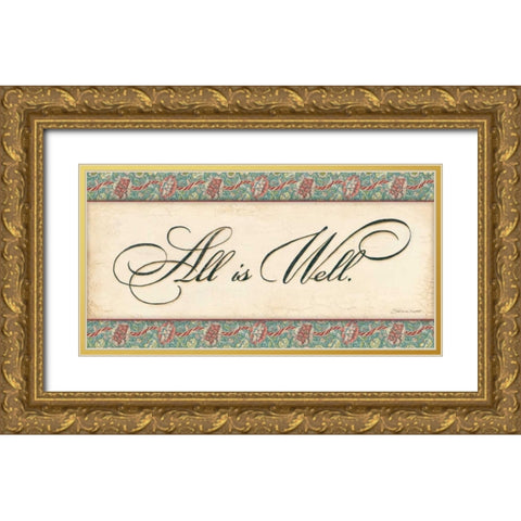 All is Well Gold Ornate Wood Framed Art Print with Double Matting by Marrott, Stephanie