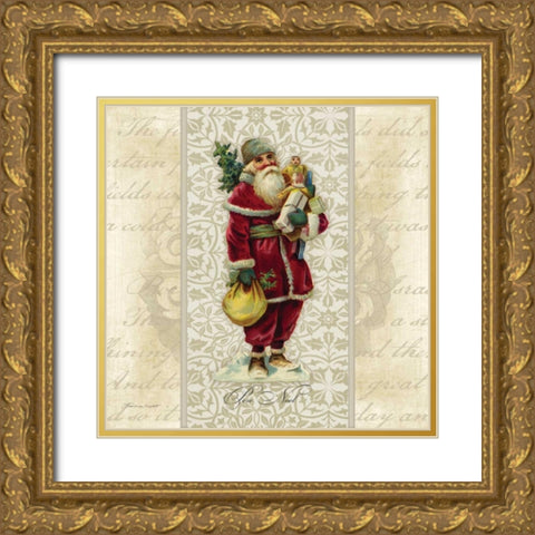 Pere Noel Gold Ornate Wood Framed Art Print with Double Matting by Marrott, Stephanie