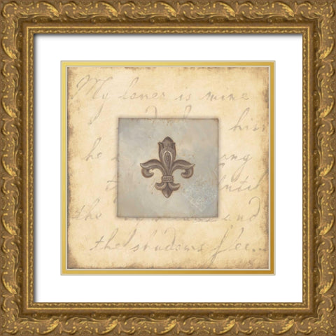 Fleur De Lis VI Gold Ornate Wood Framed Art Print with Double Matting by Marrott, Stephanie