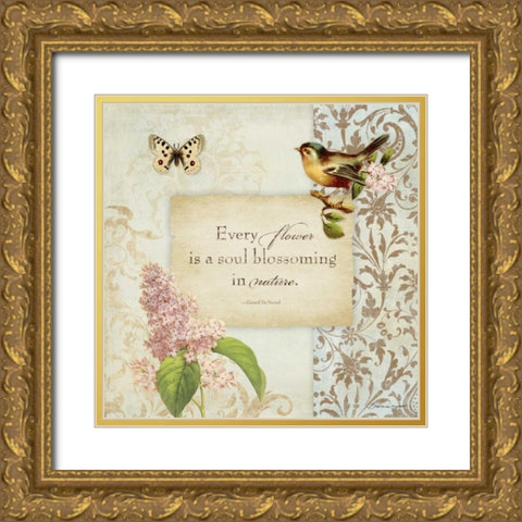 Every Flower Gold Ornate Wood Framed Art Print with Double Matting by Marrott, Stephanie
