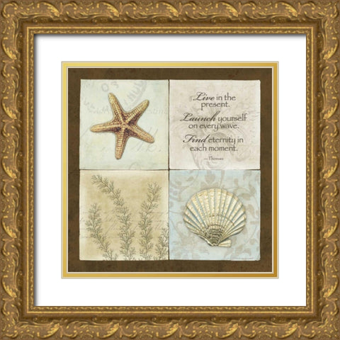 Live in the Present Gold Ornate Wood Framed Art Print with Double Matting by Marrott, Stephanie