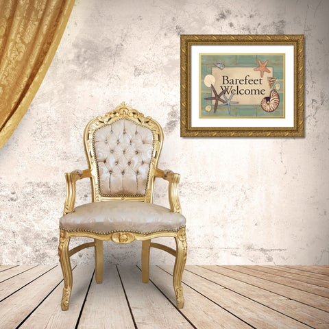 Barefeet Gold Ornate Wood Framed Art Print with Double Matting by Marrott, Stephanie