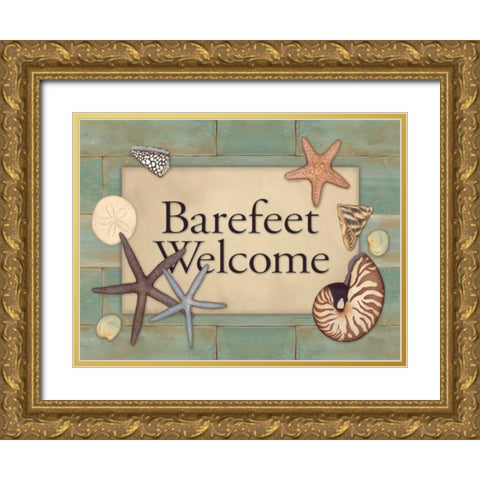 Barefeet Gold Ornate Wood Framed Art Print with Double Matting by Marrott, Stephanie