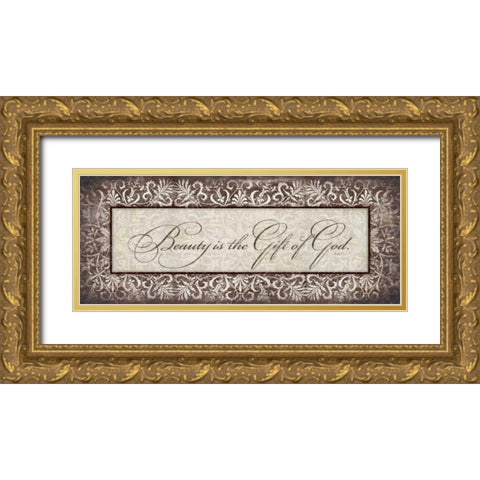 Beauty Is Gold Ornate Wood Framed Art Print with Double Matting by Marrott, Stephanie