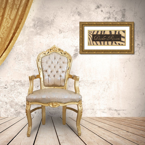 Powder Room Gold Ornate Wood Framed Art Print with Double Matting by Marrott, Stephanie