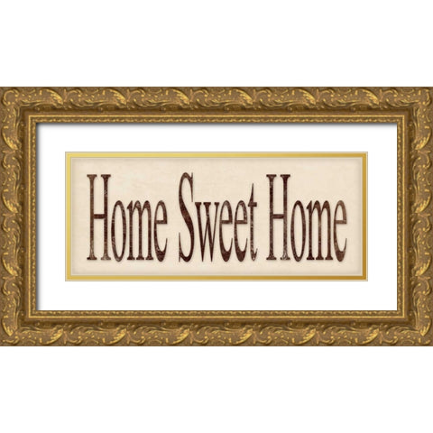 Home Sweet Home Gold Ornate Wood Framed Art Print with Double Matting by Marrott, Stephanie