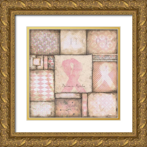 Believe In Gold Ornate Wood Framed Art Print with Double Matting by Marrott, Stephanie